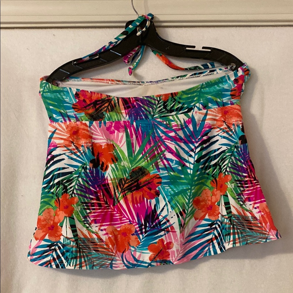 Tropical Print Women's Swim Top - Picture 3 of 4